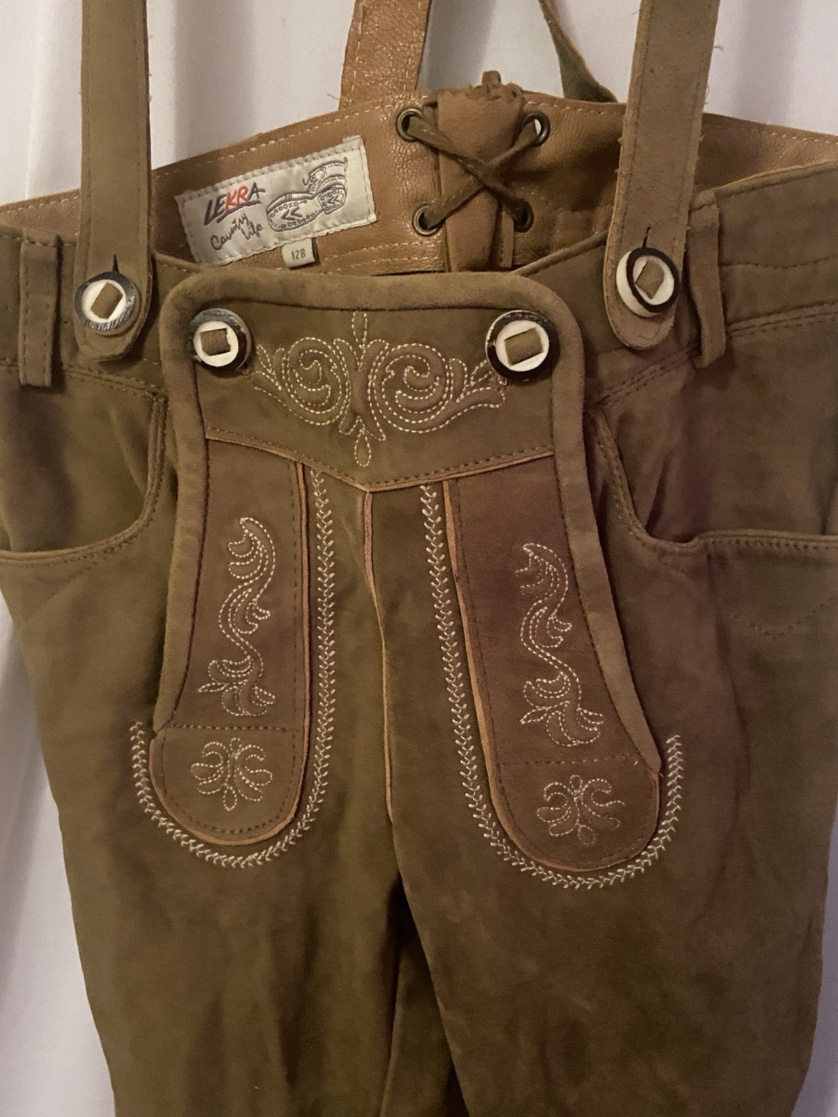 Vintage Lekra Country life Leather Boys German Lederhosen
