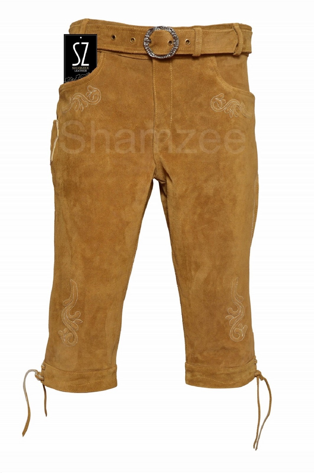  Lederhosen including belt olive color real leather size 46-48_60