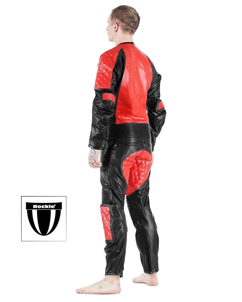 Bockle® New RED 5 GAY ZIP Suit Leather Suit Scene Leather Suit Red Biker Gearbiker