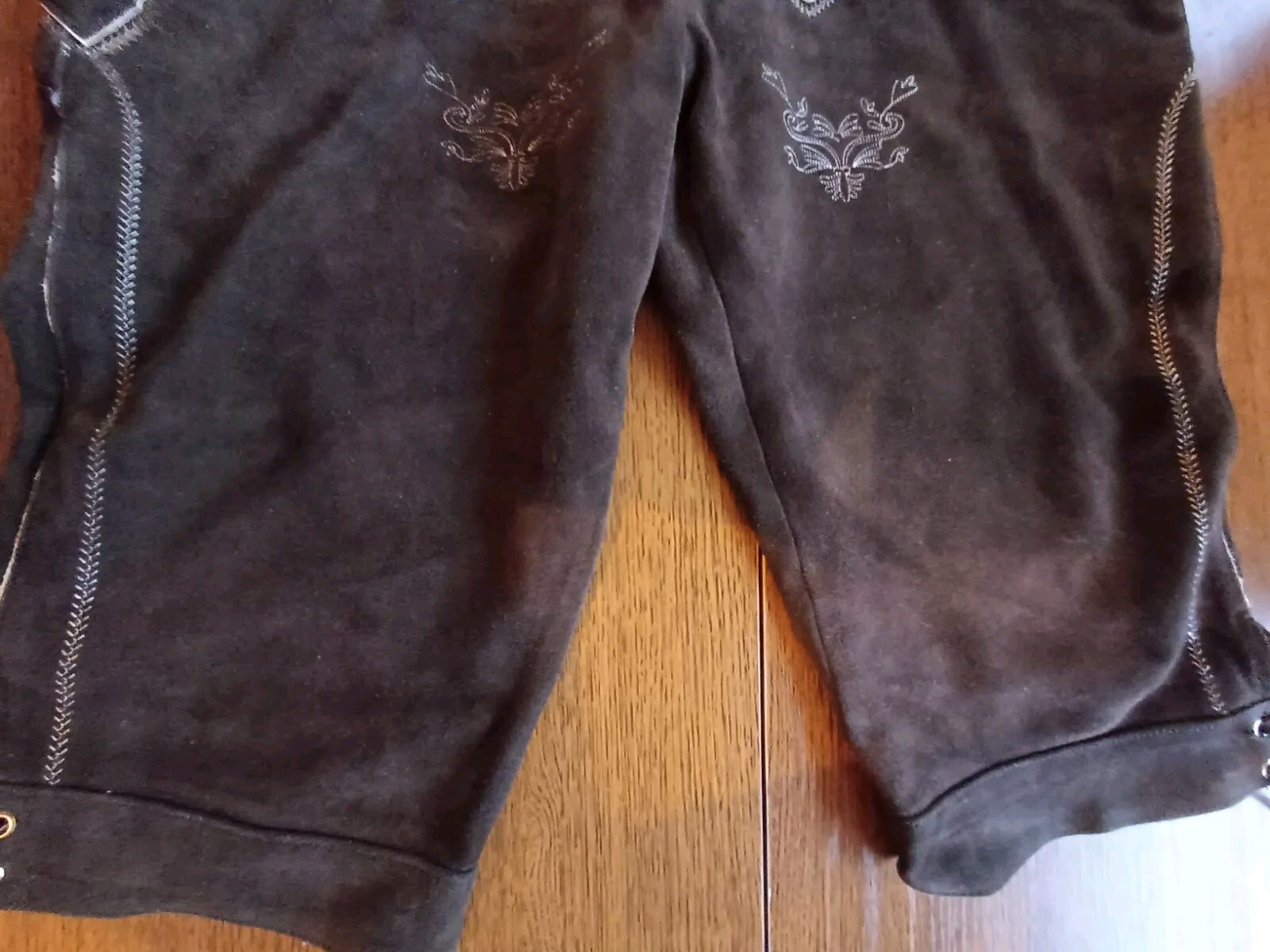 Bavarian Trachten Oktoberfest Suede Leather Lederhosen Shorts Pant Size W 42-44