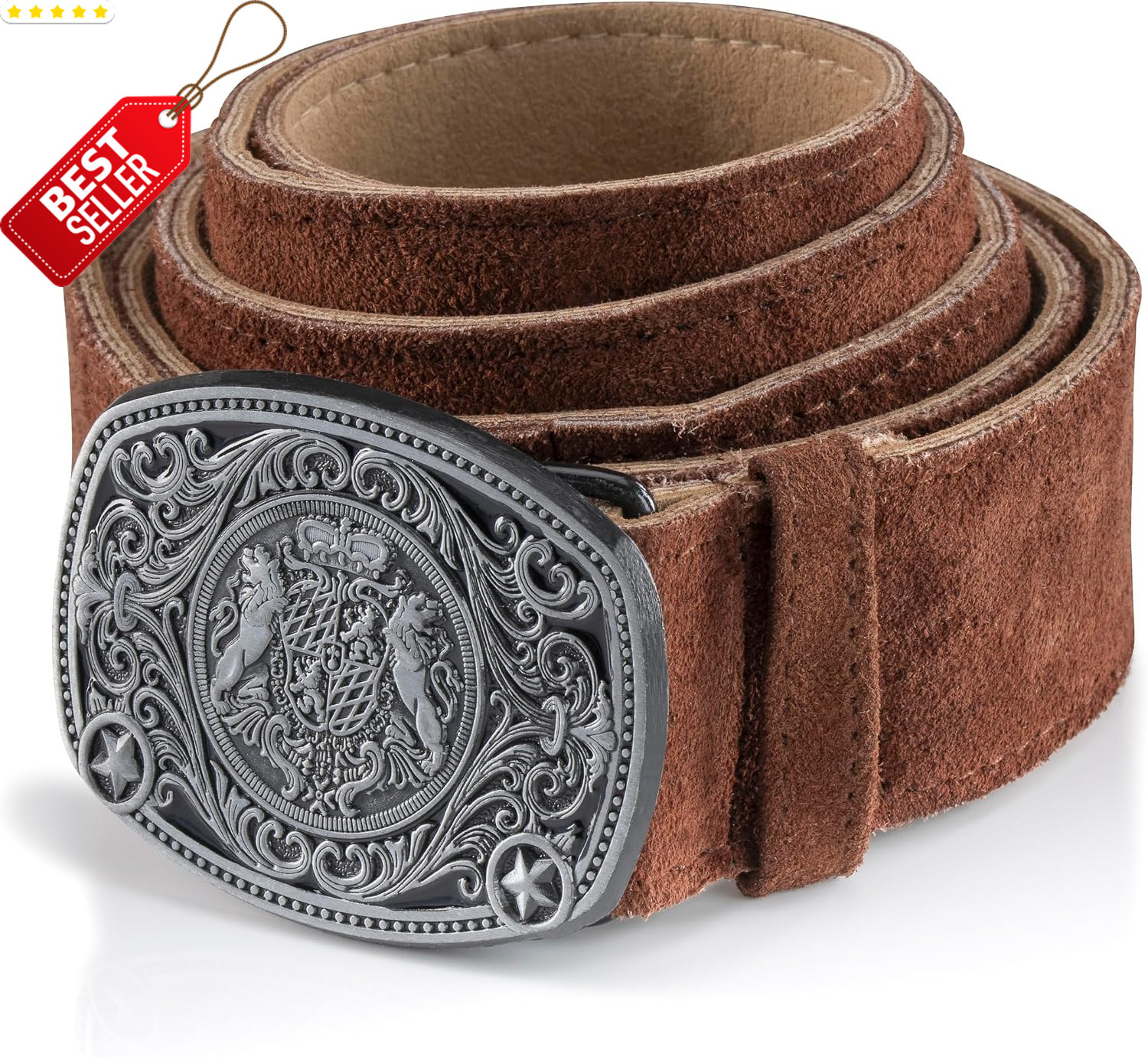Traditional German Trachten Belt with Buckle for Lederhosen & All Trousers