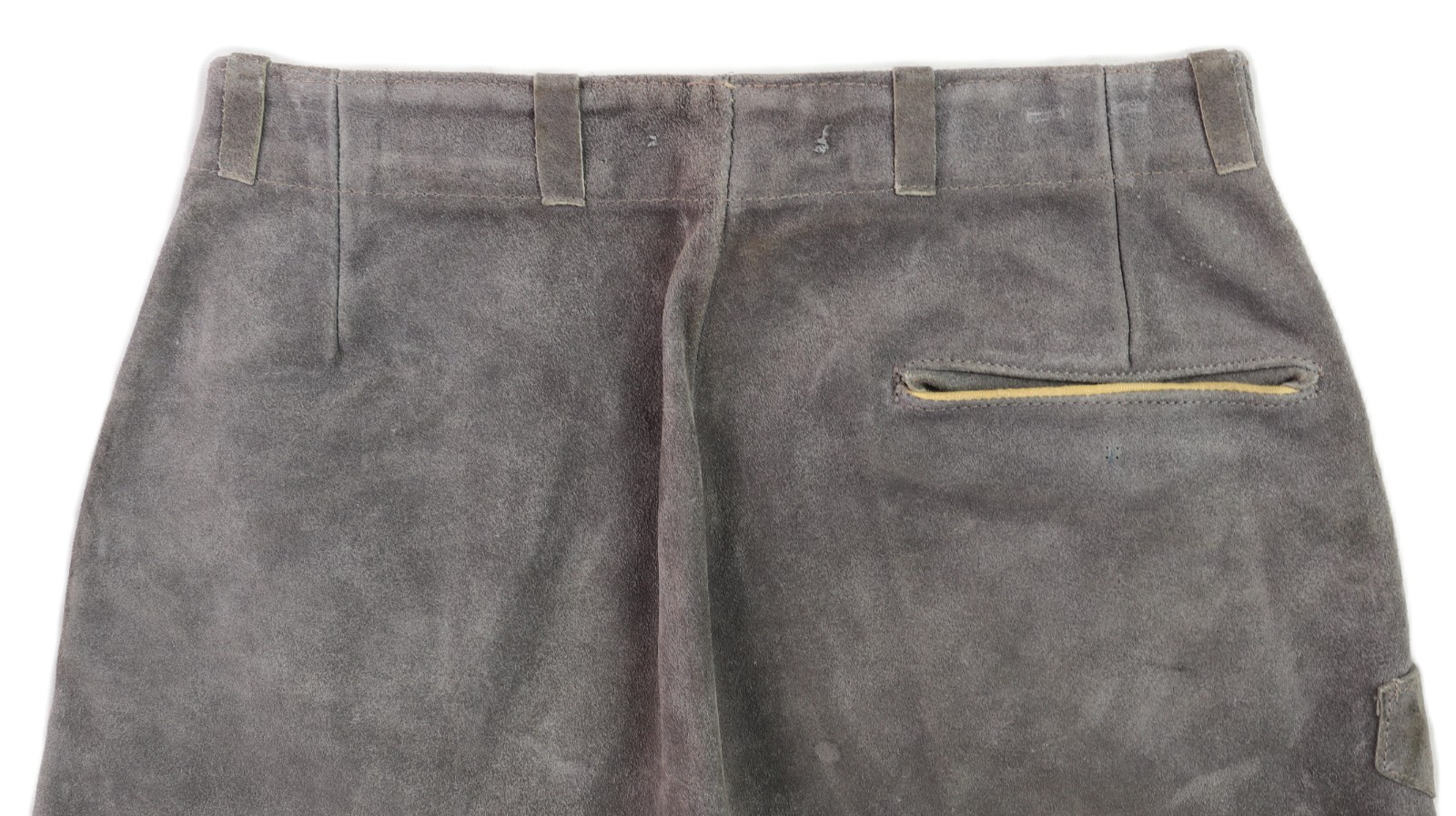 Bergfreund US Men’s 44 US 30 Gray Suede Leather Lederhosen Bavarian Shorts