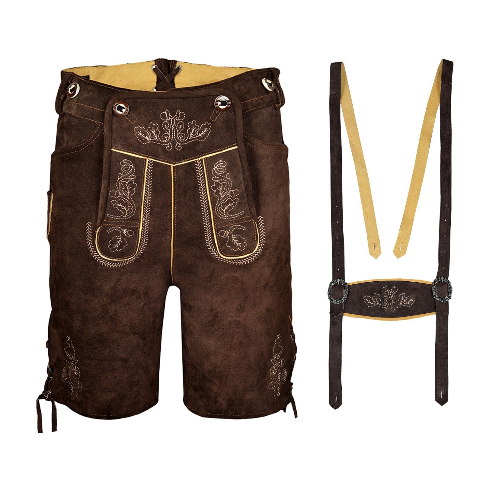 Men Suede Leather Lederhosen Oskar Bavarian Lederhosen German Oktoberfest Dress