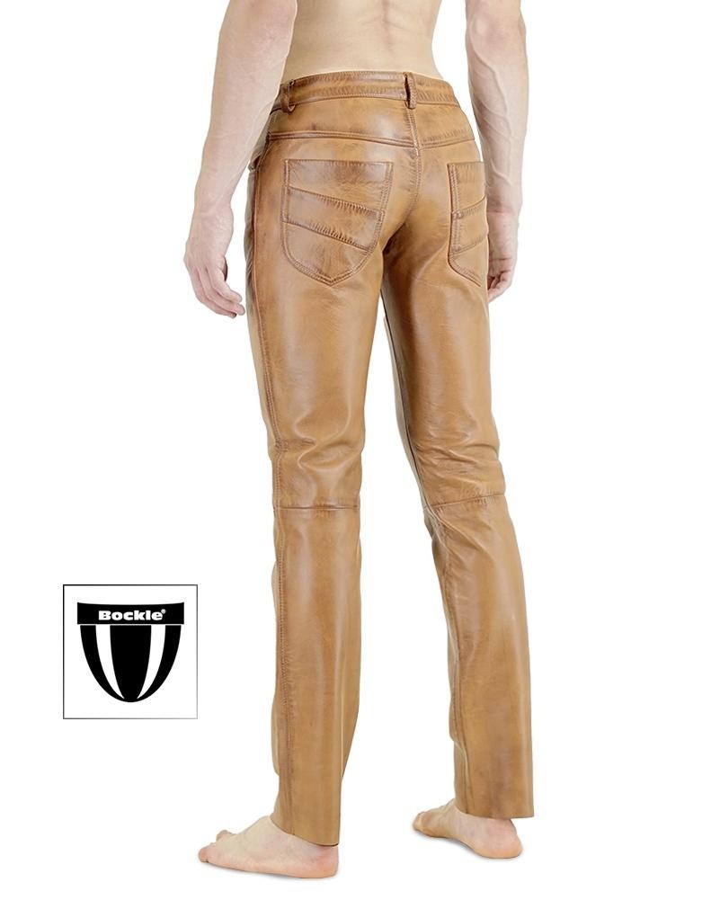Bockle ® 2021 stretch brown men’s leather pants leather jeans real leather classy jeans