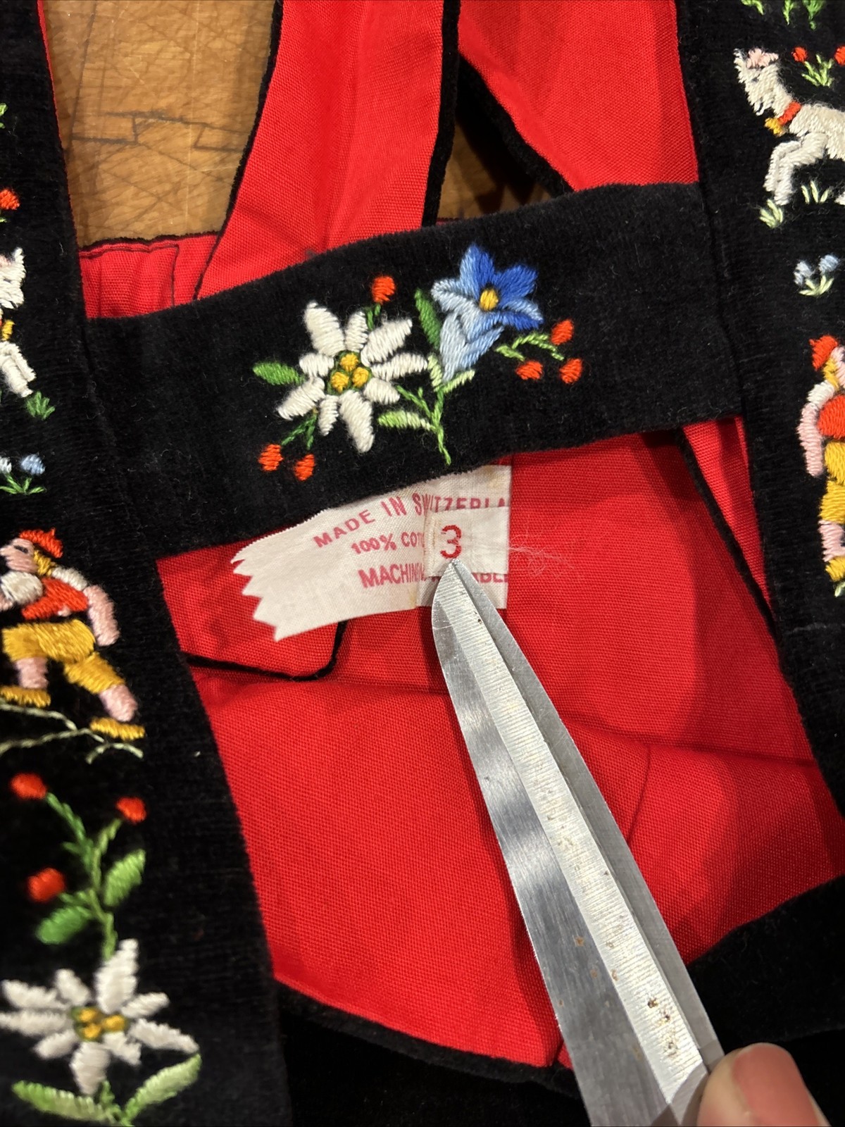 Vintage Child Size 3 Lederhosen, Black Velvet, Made In Switzerland