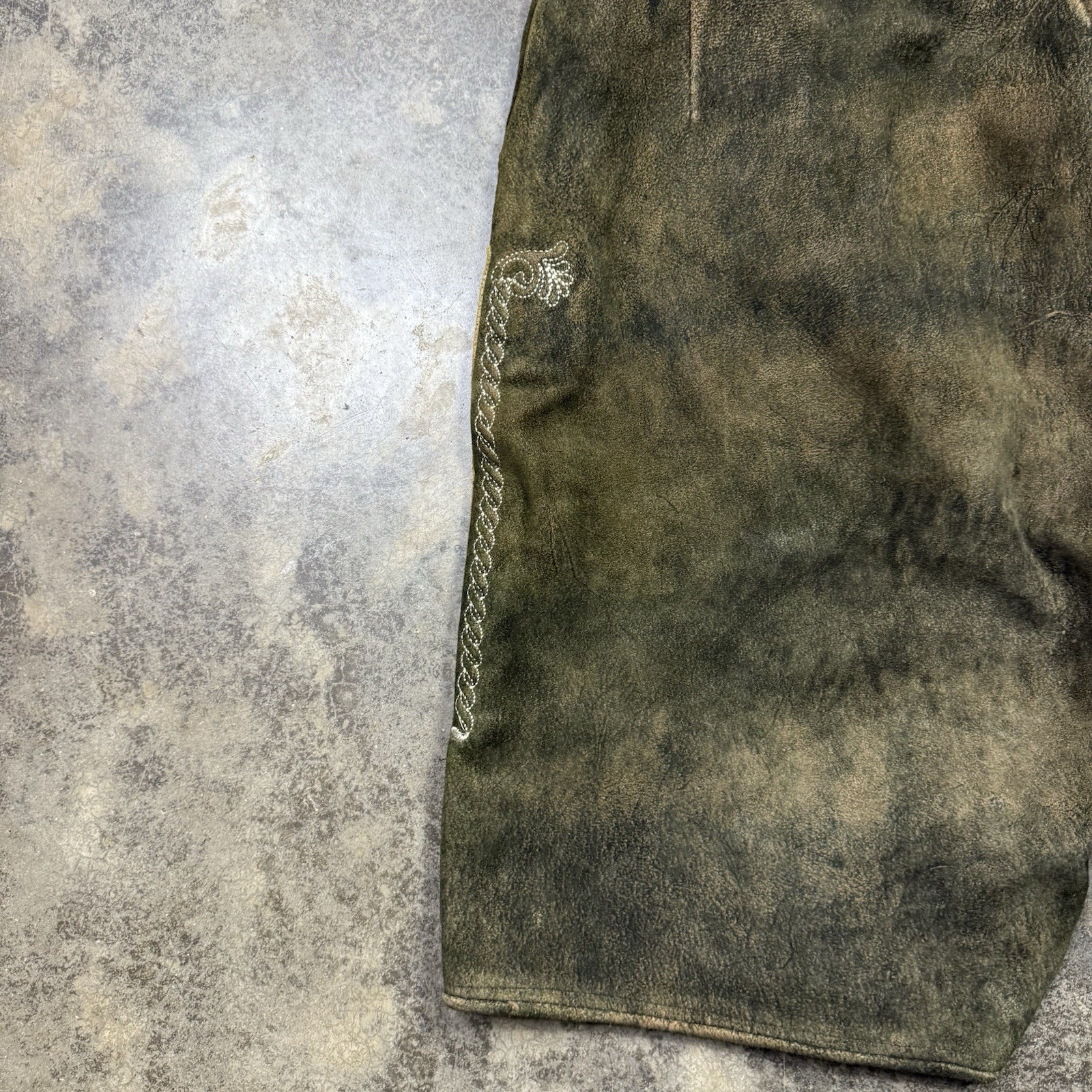 Vintage Authentic Bavarian Lederhosen Leather Embroidered Renaissance Shorts