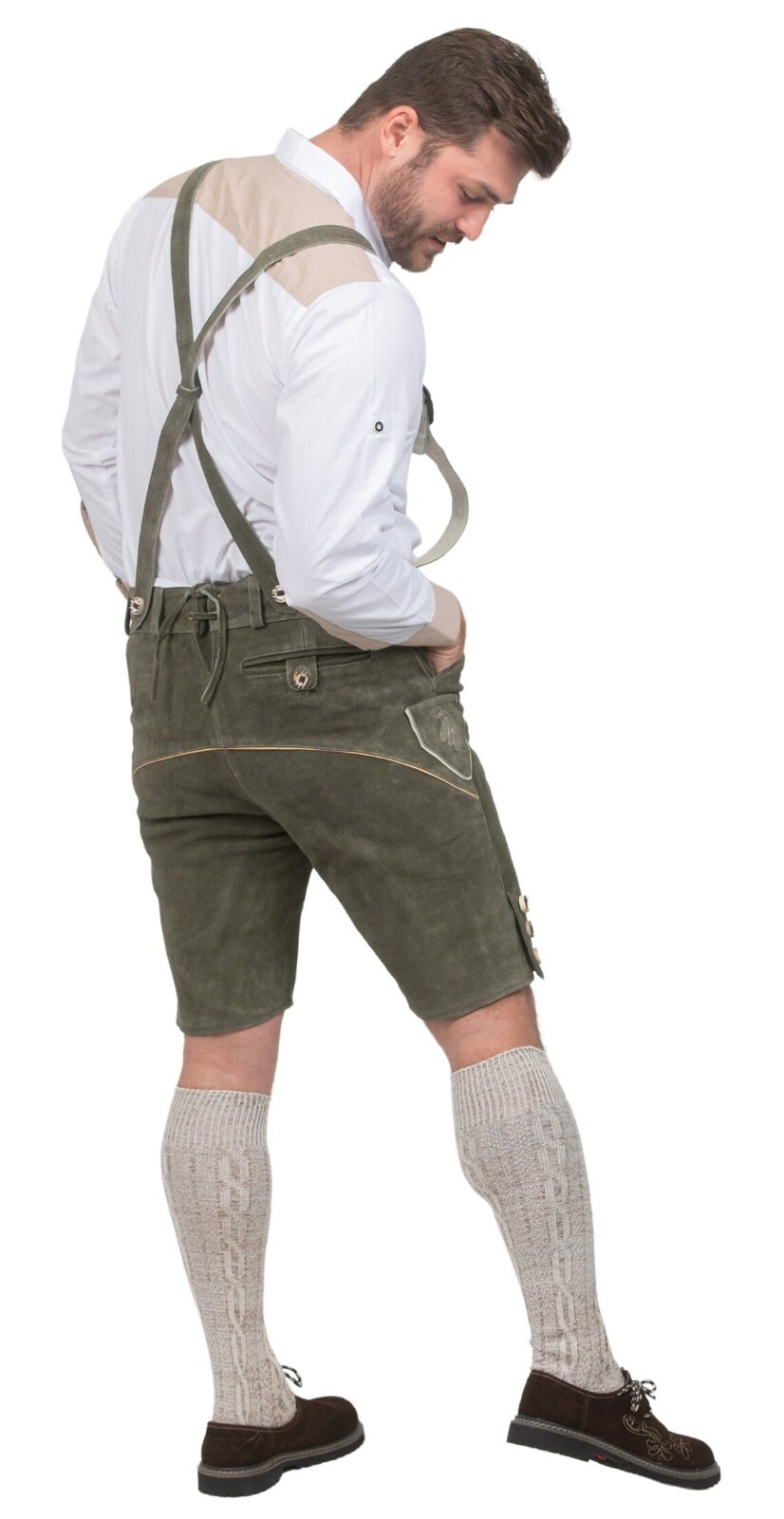 Men’s Bavarian Tratchen Lederhosen Pant German Oktoberfest Suede Leather Pants