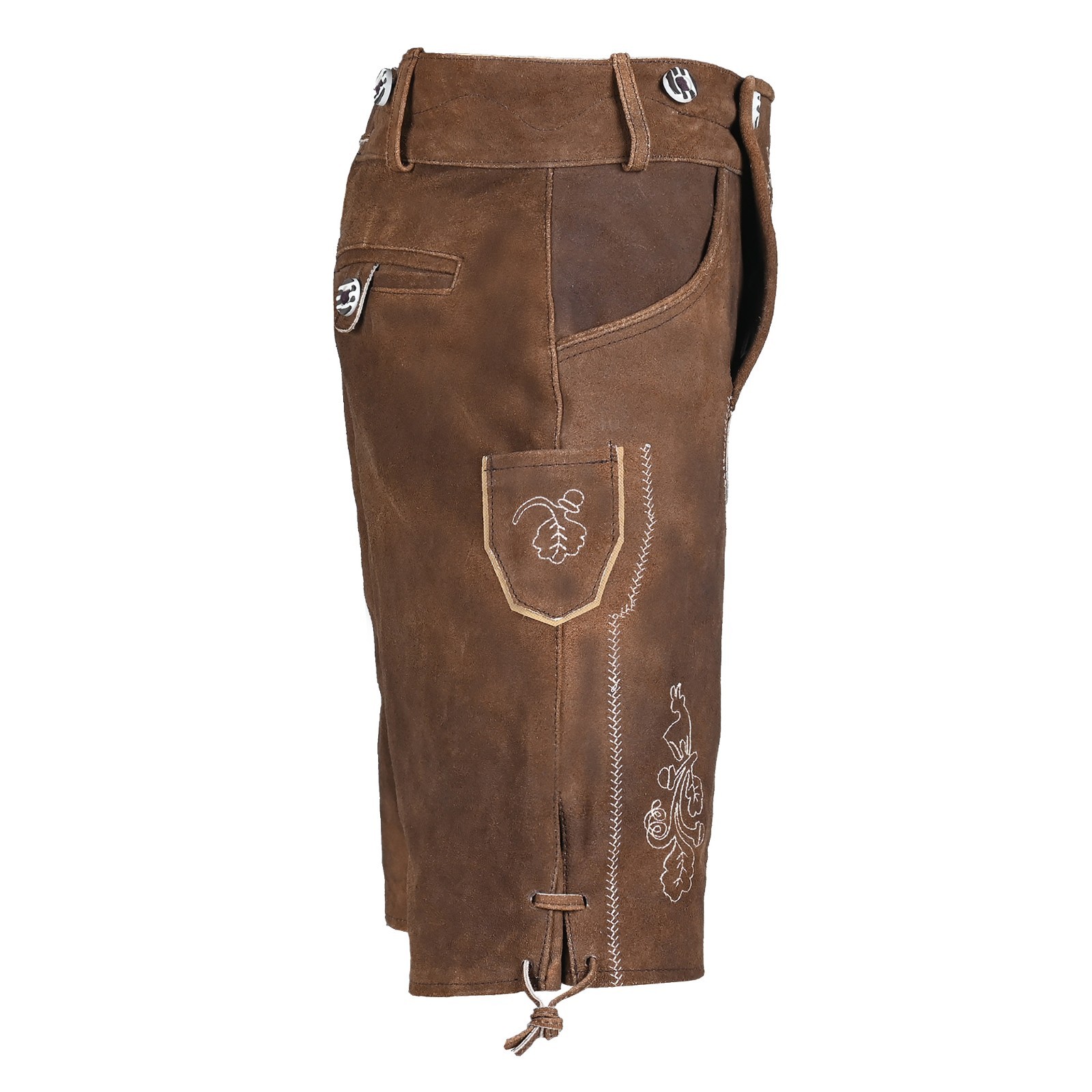 Men Authentic Suede Lederhosen Hogen Bavarian Leather Shorts Oktoberfest Costume