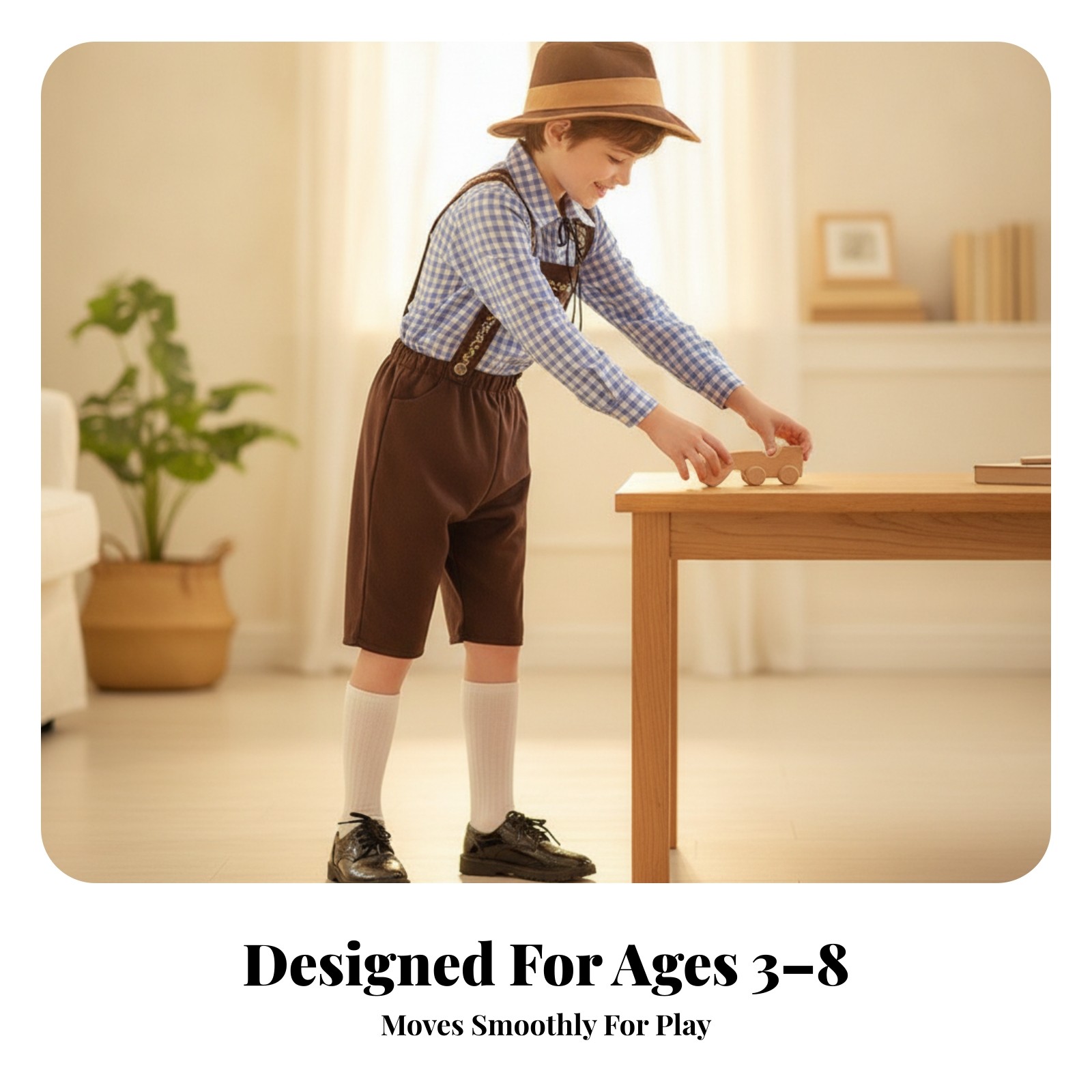 Lederhosen Costume with Hat Suede-Like Lederhosen Costume Classic for Children