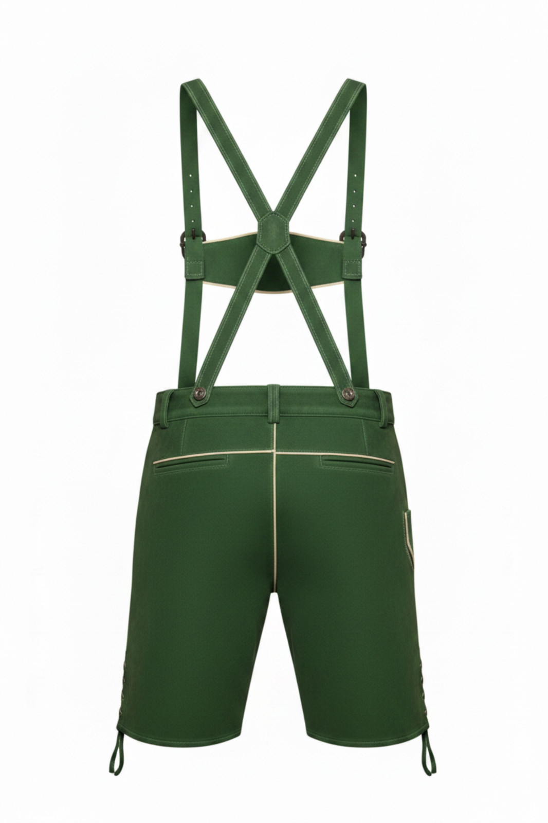 Men Lederhosen made of Genuine Cow Suede Leather Green