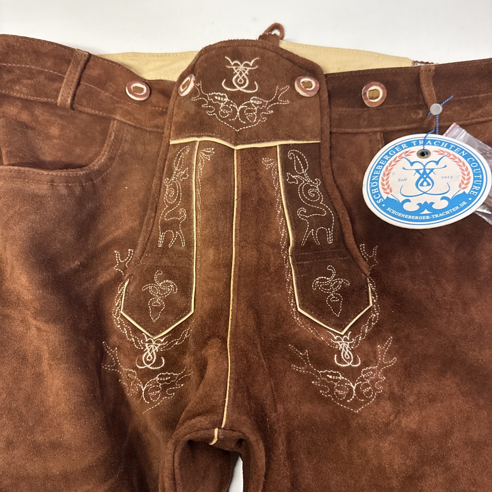 1 Pair Brown Suede Schoneberger Trachten Couture Short Set Lederhosen