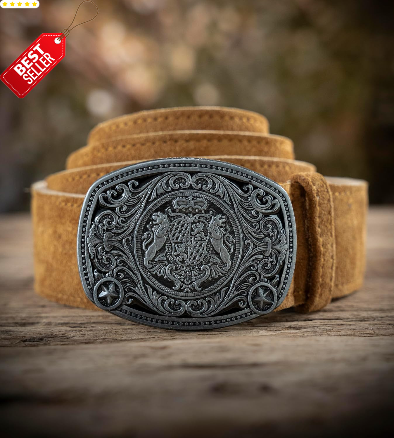 Traditional German Trachten Belt with Buckle for Lederhosen & All Trousers