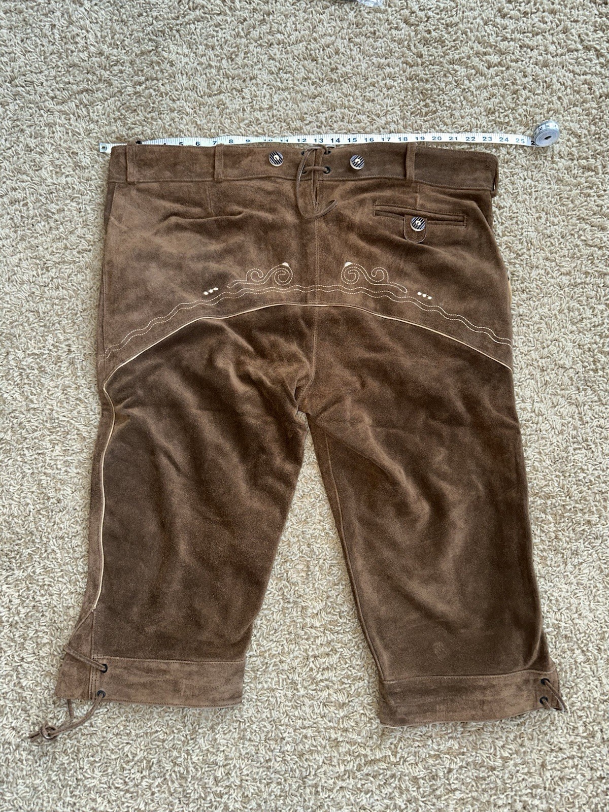 Spirit of BAVARIA Germany Octoberfest Lederhosen Mens 62 EU 100% Genuine Leather