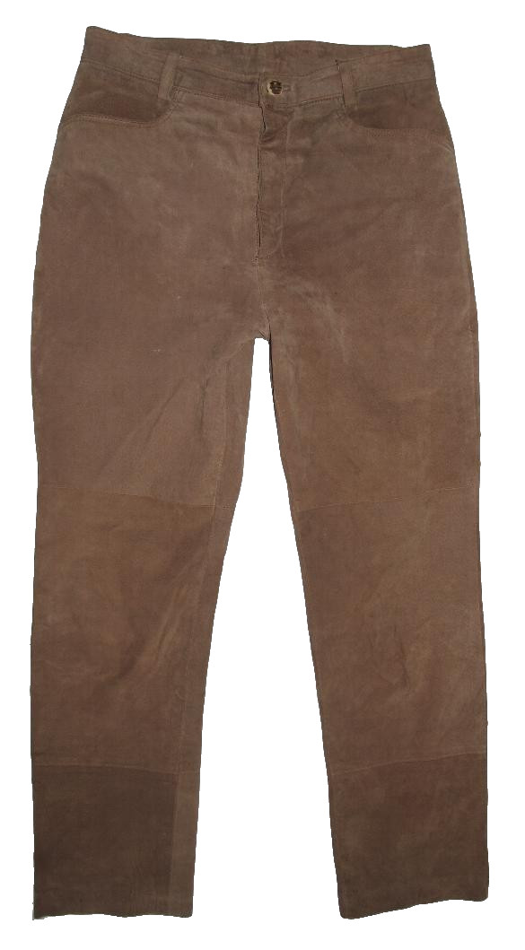 Long Almhäusl men’s costume pants/traditional leather pants in gray-brown size 48