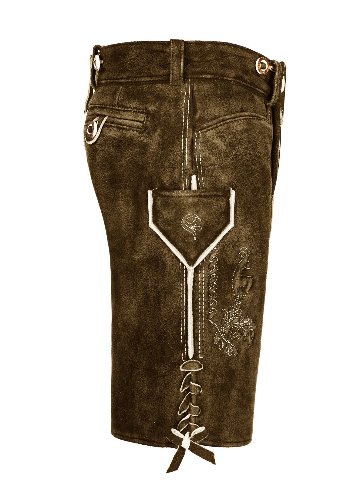 Men’s Bavarian Tratchen Lederhosen Pant German Oktoberfest Suede Leather Pants