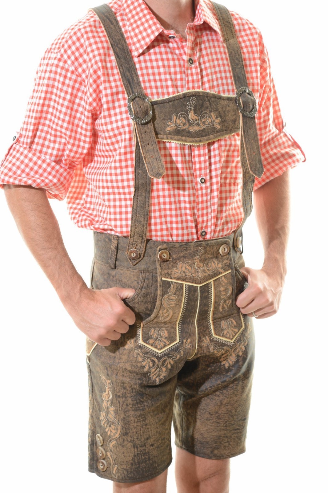 Bavarian Oktoberfest Lederhosen Lamb Antique Leather Tracht Shorts #JODLER