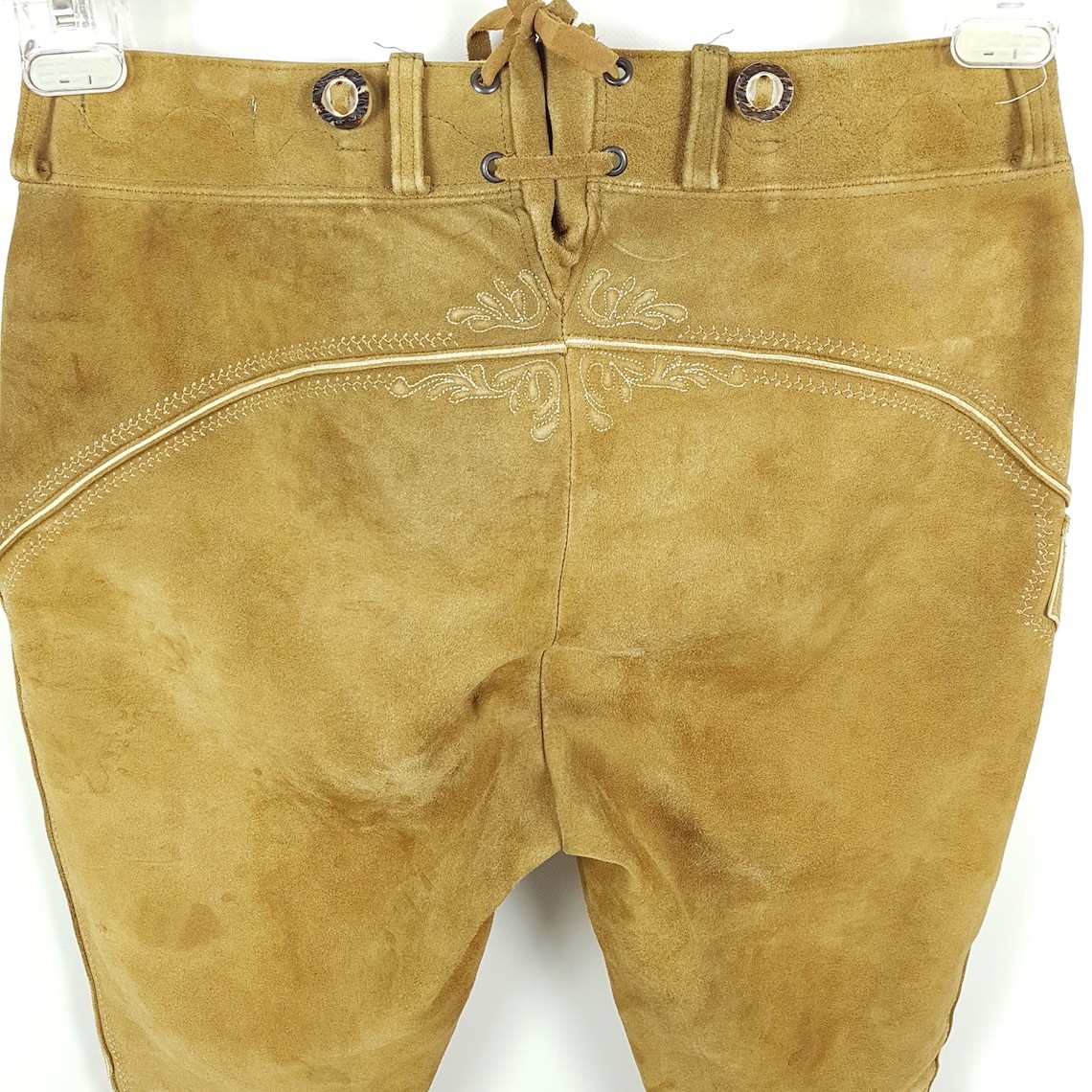 Meindl Lederhosen Mens Size 46 Brown Knee High Suede Pants Embroidered Costume