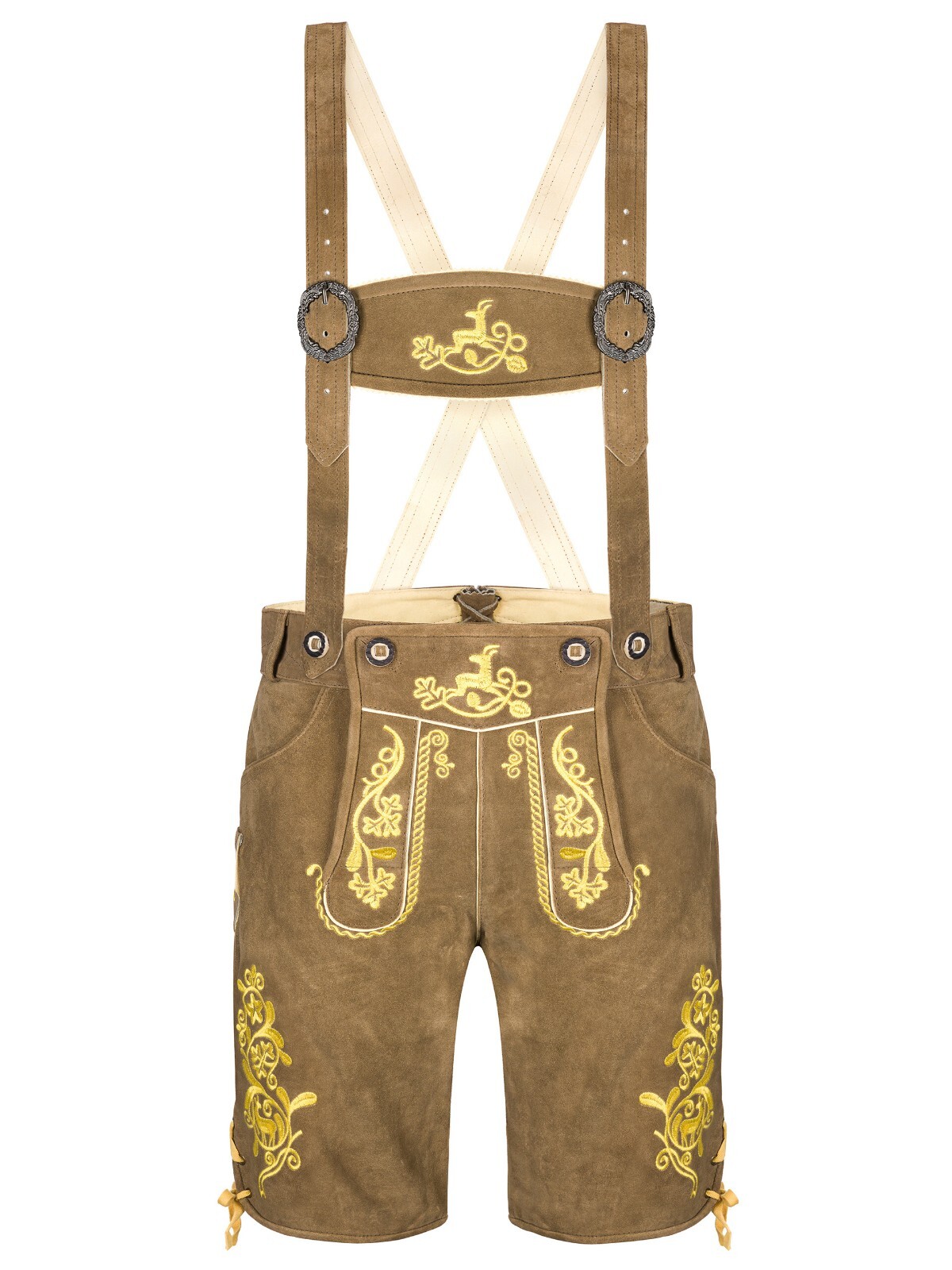 Men’s Bavarian Tratchen Lederhosen Pant German Oktoberfest Suede Leather Pants