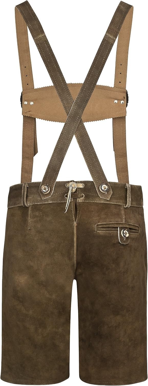 Authentic Bavarian Suede Lederhosen with Suspenders – Perfect for Oktoberfest