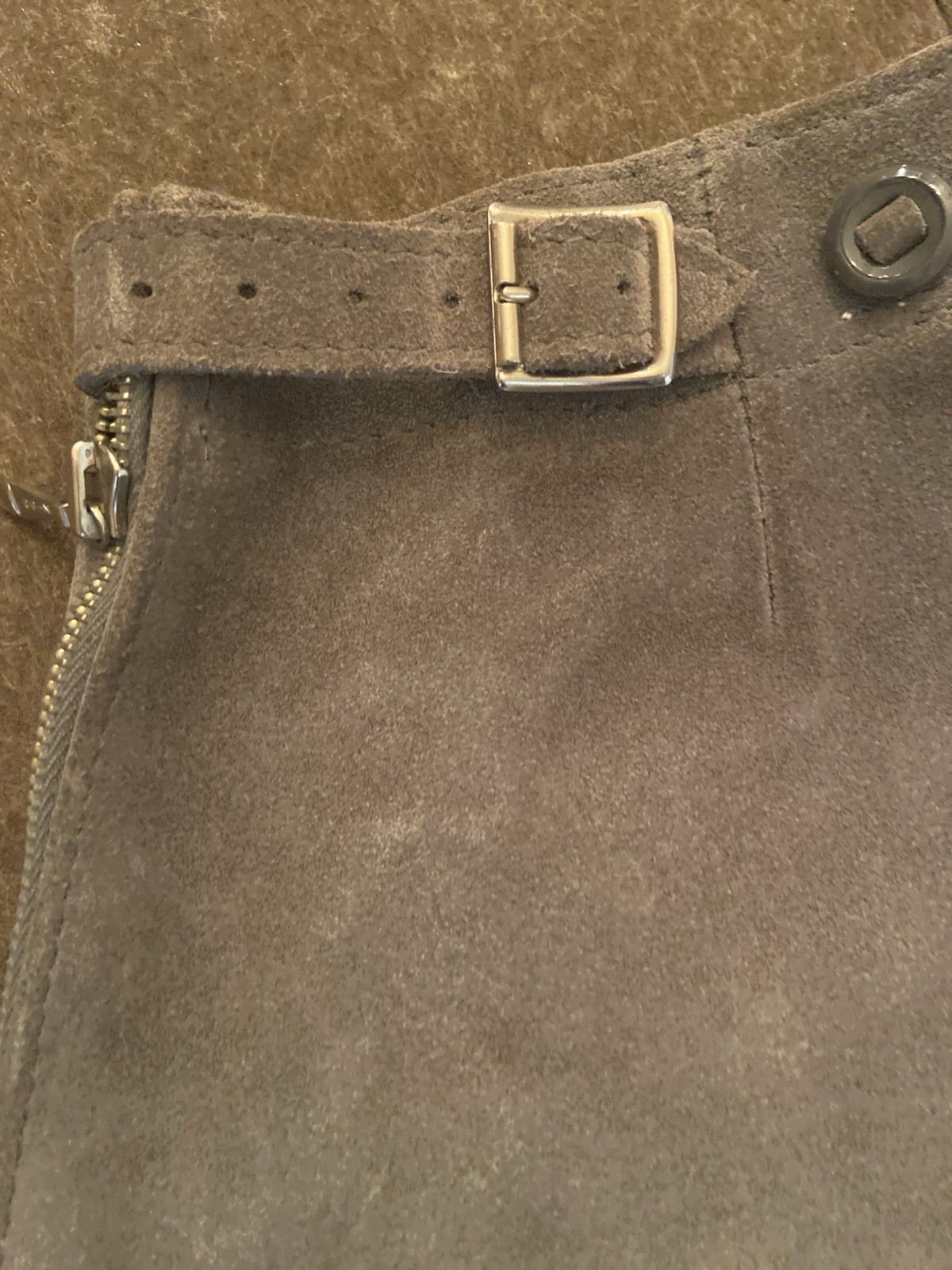 Vintage Suede Shorts Bavarian Lederhosen 13 inch Waist Heart Pockets Hot Buns