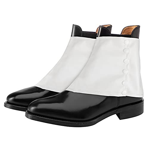 1920s Mens Christmas Costume Accessories Set Including Gangster Spats White