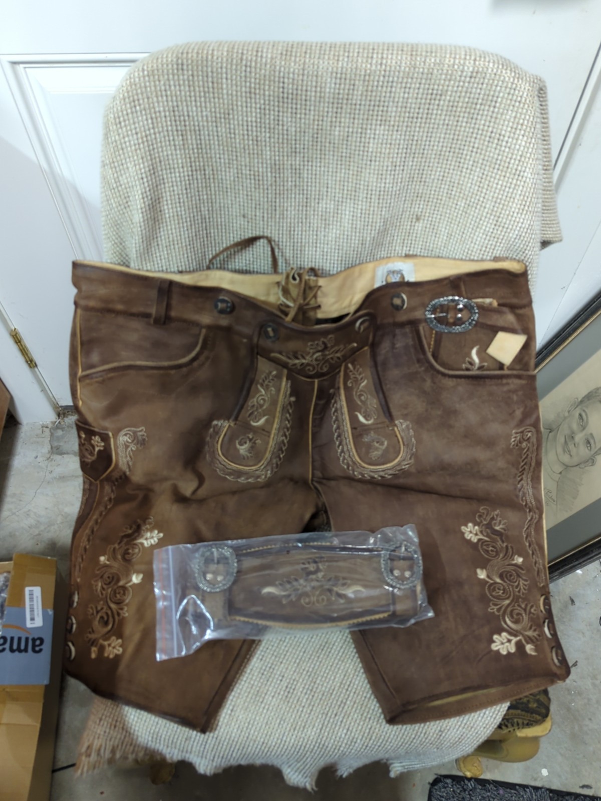 Lederhosen Store | Oktoberfest Bavarian Short Lederhosen Men. Size 58. READ!!!