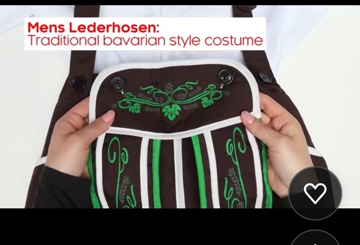 Mens Oktoberfest LG Bavarian Lederhosen Beer Fest Bavarian German 3 PC