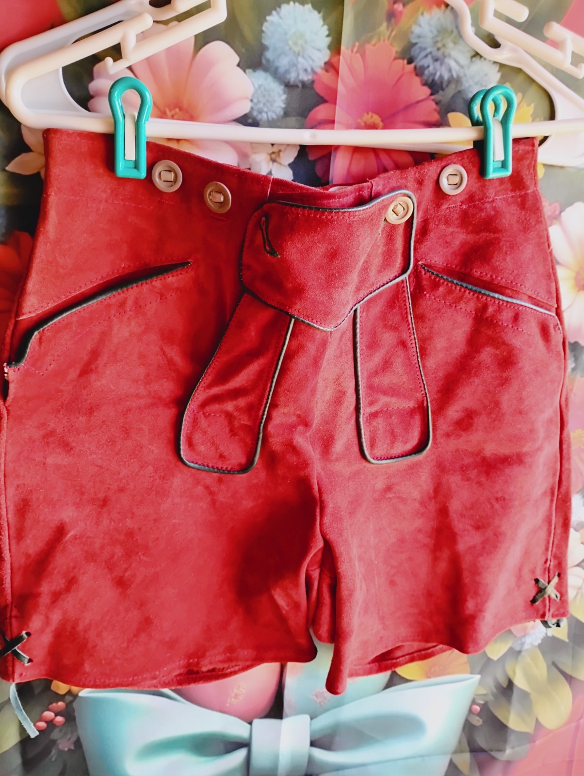 Wpman 28″” waist, RED. Oktoberfest,Germany,Trachten,shorts,Lederhosen NO SUSPEND