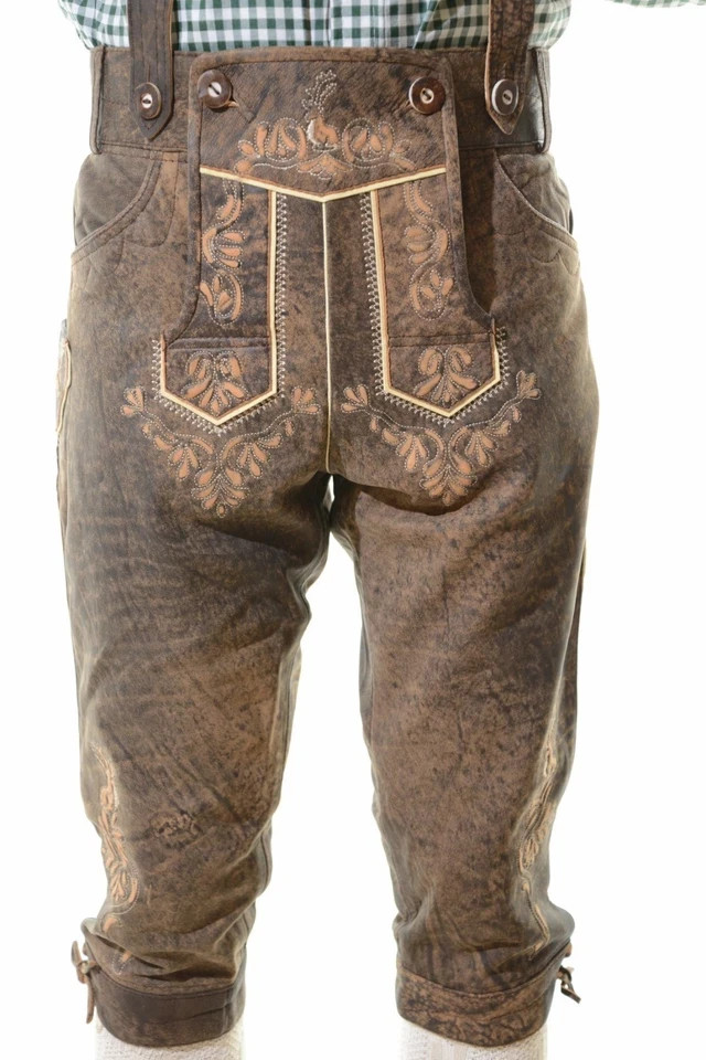 Men’s Lederhosen Oktoberfest Outfit | Suede Leather Bavarian Shorts with Belt