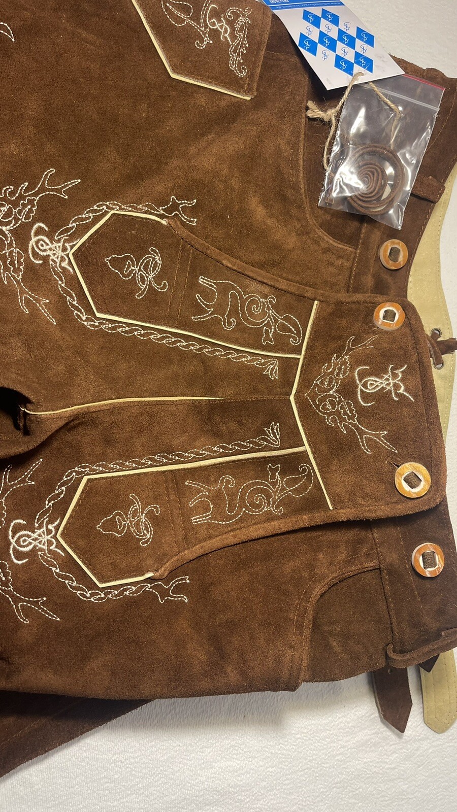 Schoneberger NWT German Lederhosen Size US36 Brown Leather Suede Short Pants NEW