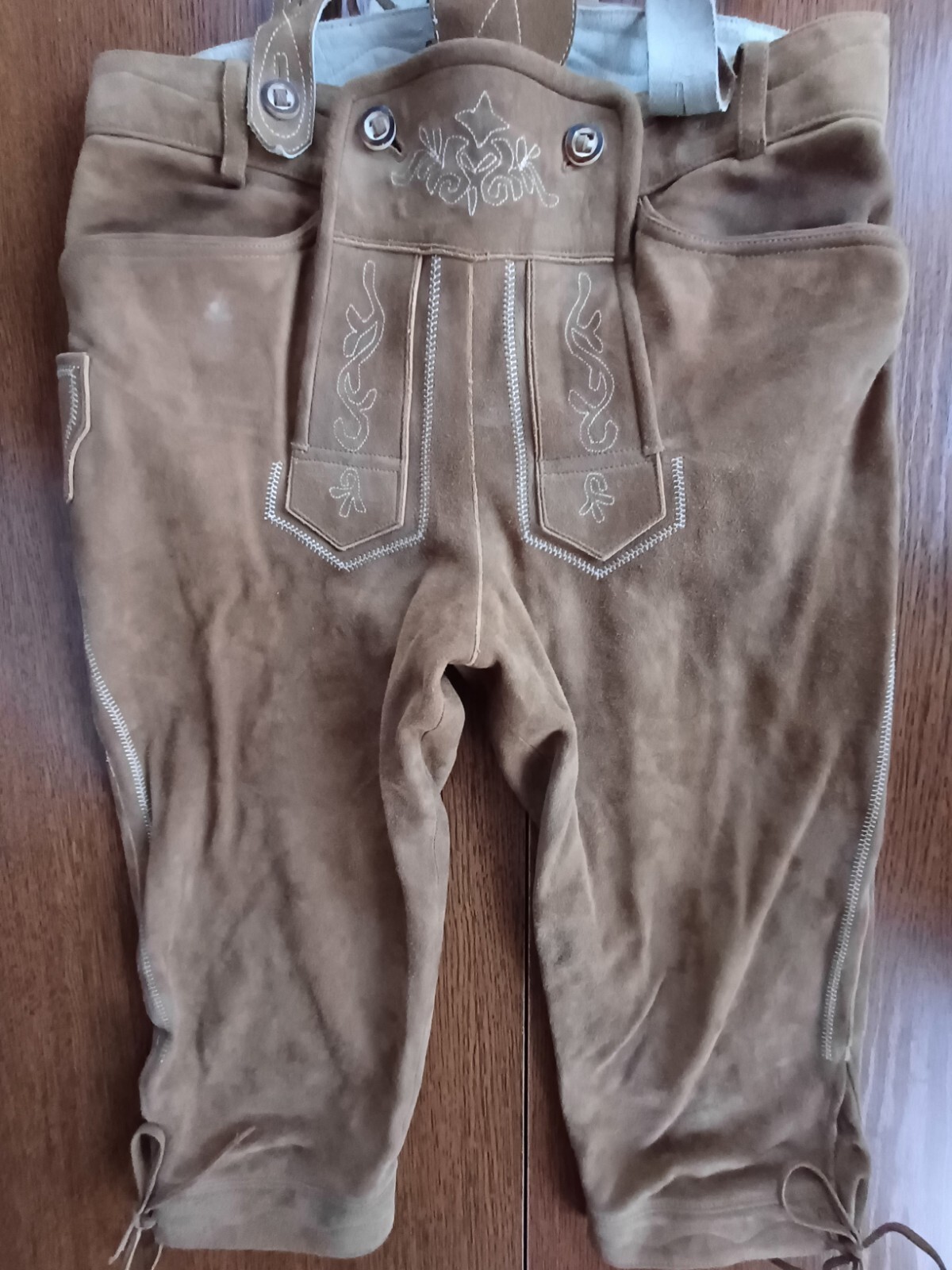 Stunning Oktoberfest Suede Wildbock Deer Leather Trachten Lederhosen Shorts W 34
