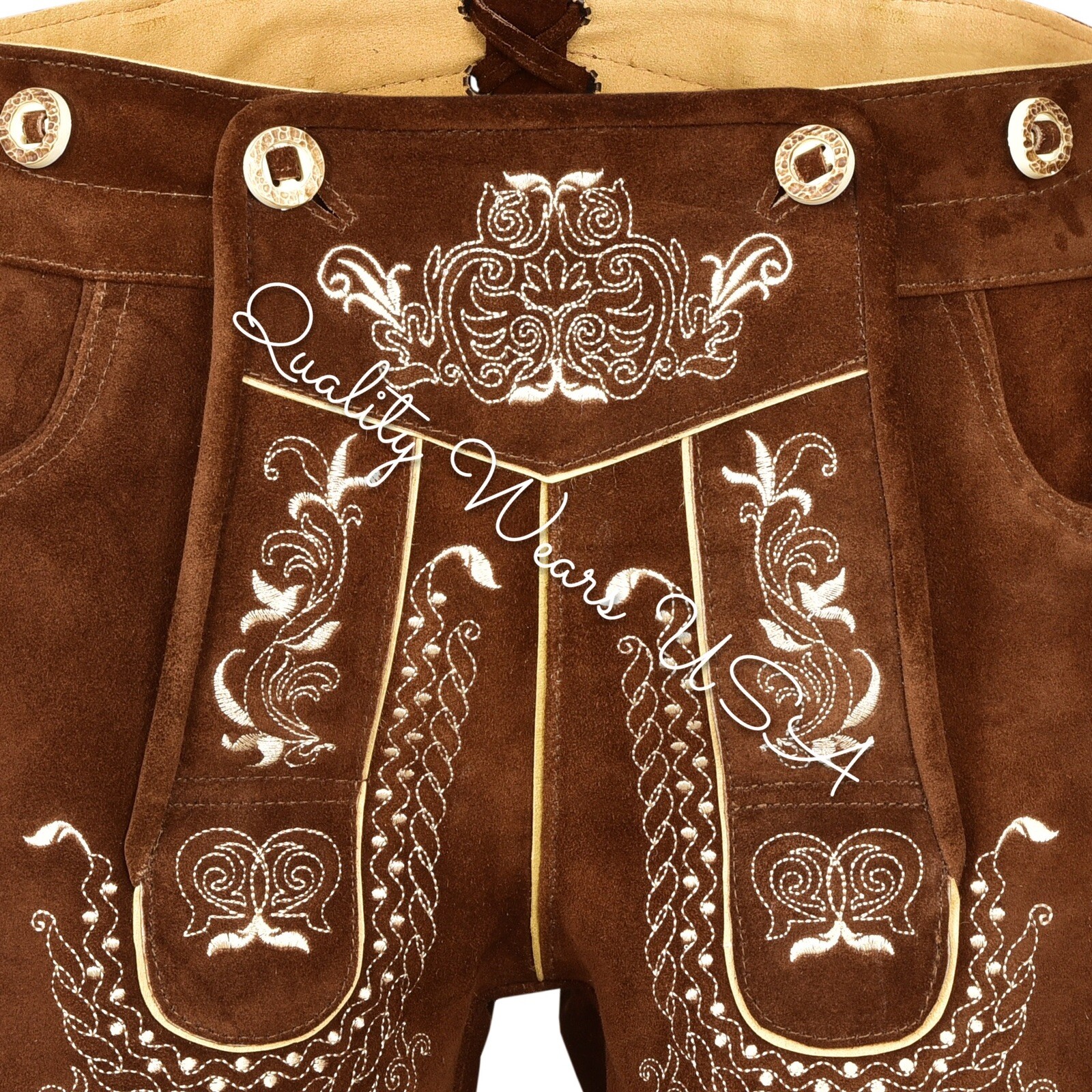 Men Oktoberfest Lederhosen- Authentic Bavarian Lederhosen-Suede Leather Trousers