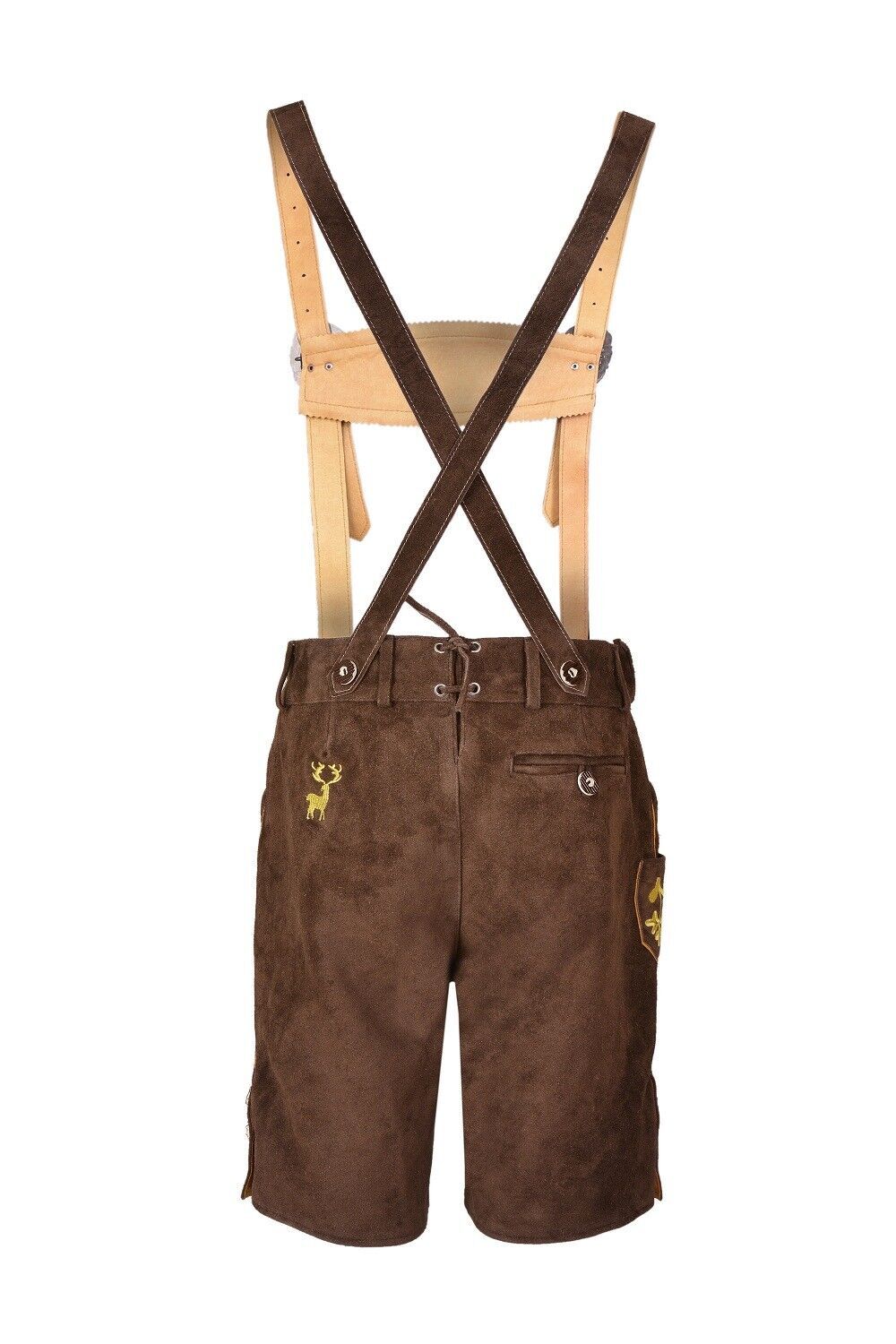 Oktoberfest Bavarian Lederhosen Men German Cowhide Real Leather Matching Short