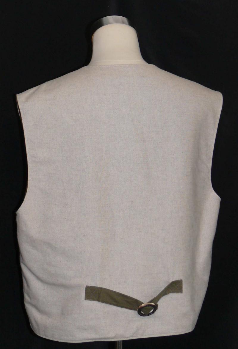 LINEN COTTON VEST Oktoberfest Jacket Men German BEIGE Hunting Western / C51″ XL