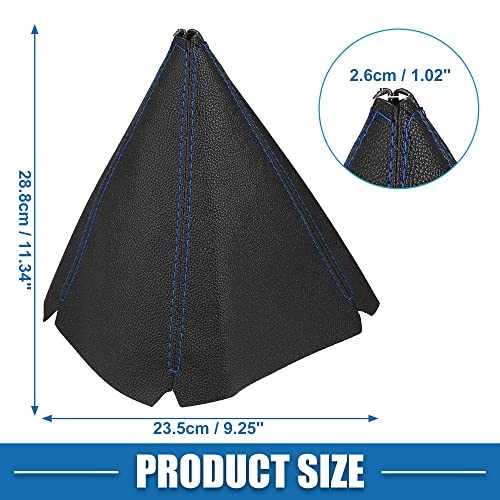 Universal Shift Boot Cover Car Shift Knob Boot Dust Cover Seams Faux Blue