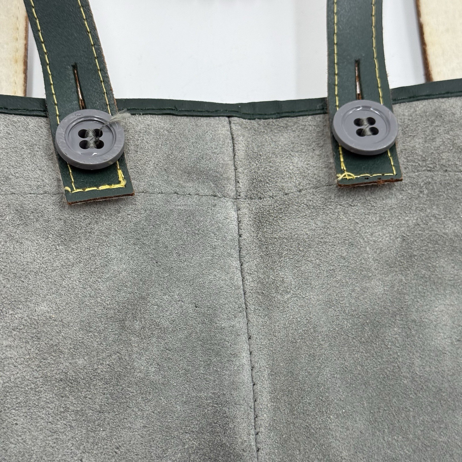 Lederhosen German Leather Suede Vintage Childs Green Grey Shorts Breeches