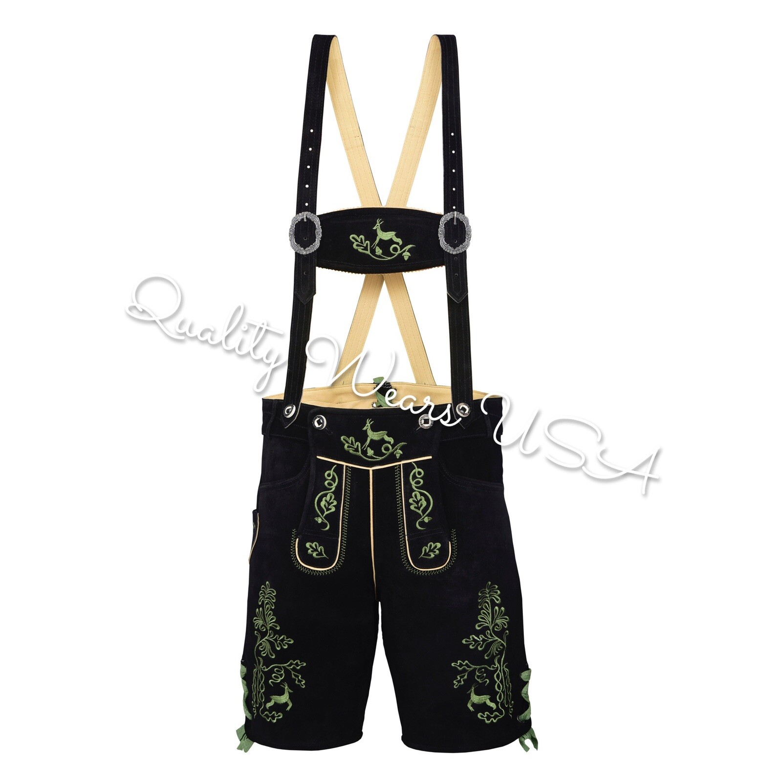 Men Authentic Lederhosen – Oktoberfest Lederhosen- Leather Short
