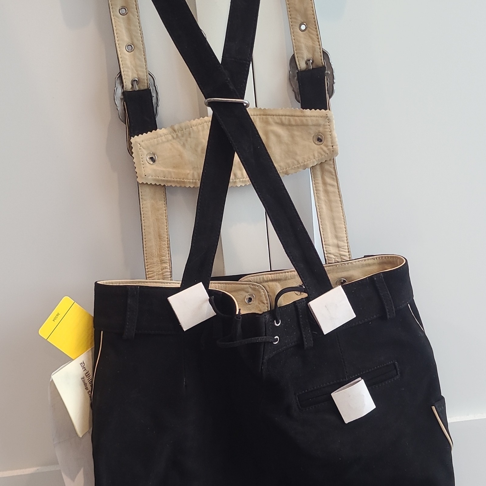 Stockerpoint women Black Leather Lederhosen Traditional German Style Size 34