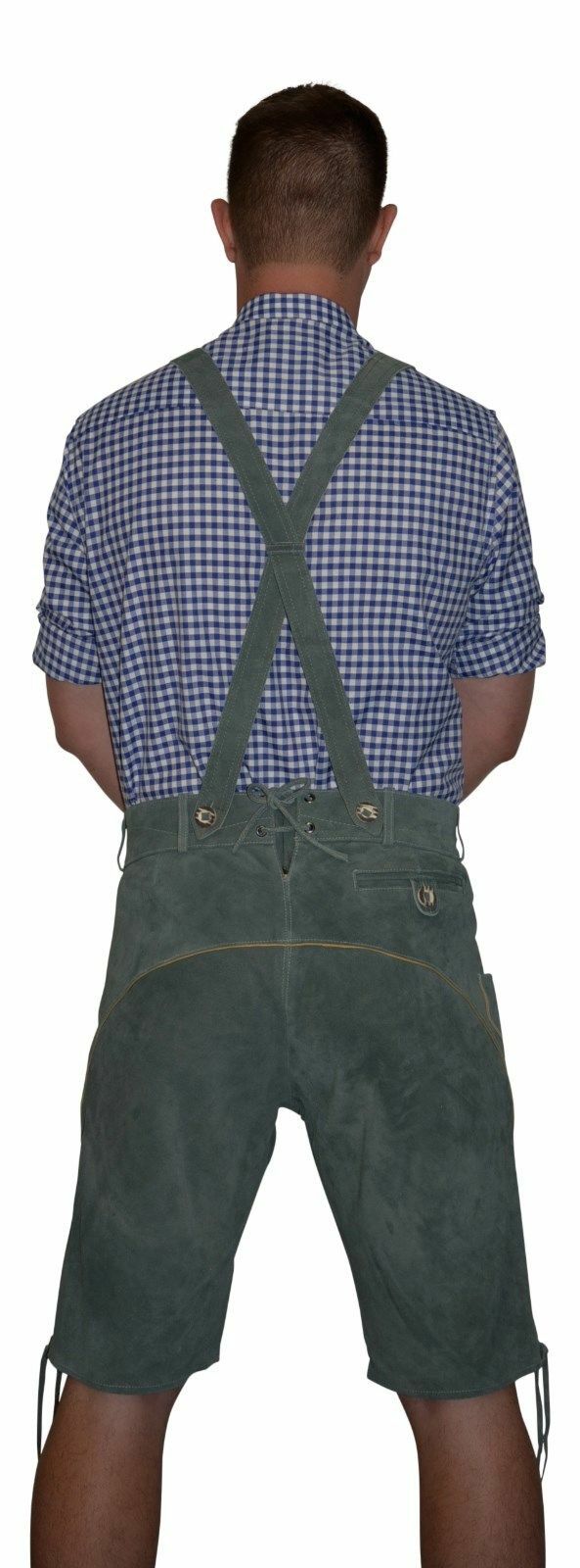Gray Leather Lederhosen Shorts German Oktoberfest Bavarian Pants M L XL 2XL 3XL