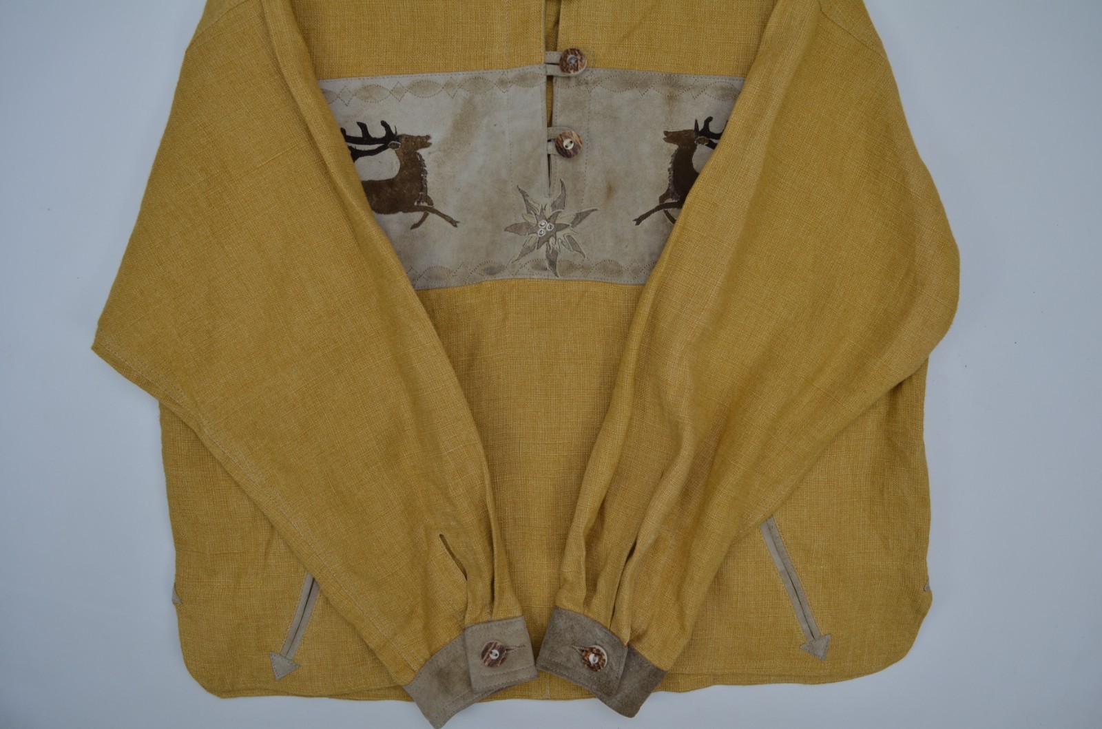 Vintage Meindl Traditional Bavarian Austrian Trachten Linen Shirt Size?