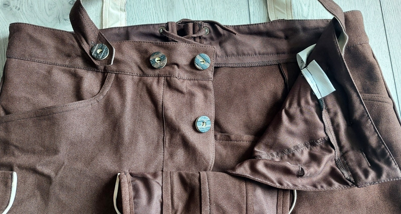 Bavarian lederhosen OKAY, shorts, 55% nylon, size EU 54 US XL, small used, China