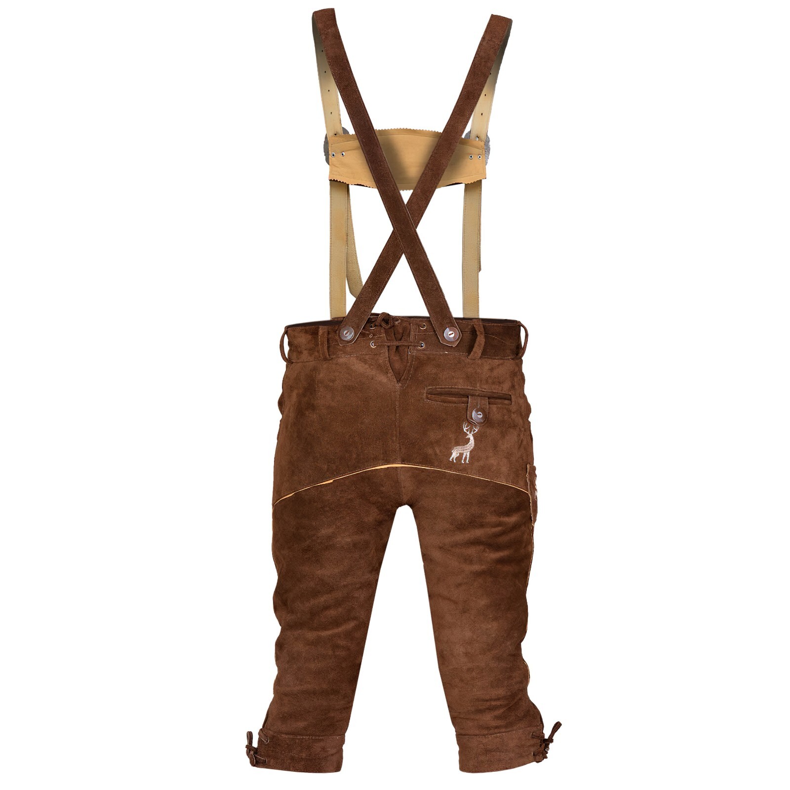 Men’s Bavarian Tratchen Lederhosen Pant German Oktoberfest Suede Leather Pants