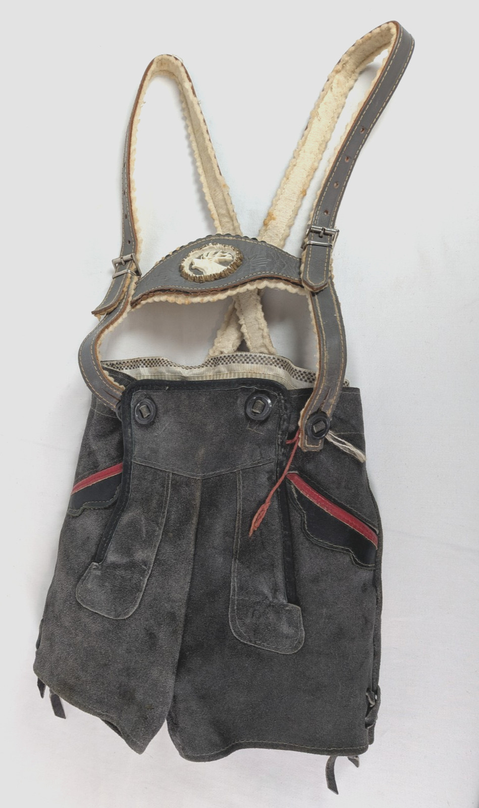 Oktoberfest German Gray Lederhosen Sz 80 Leather Pants Boys/Toddler VTG