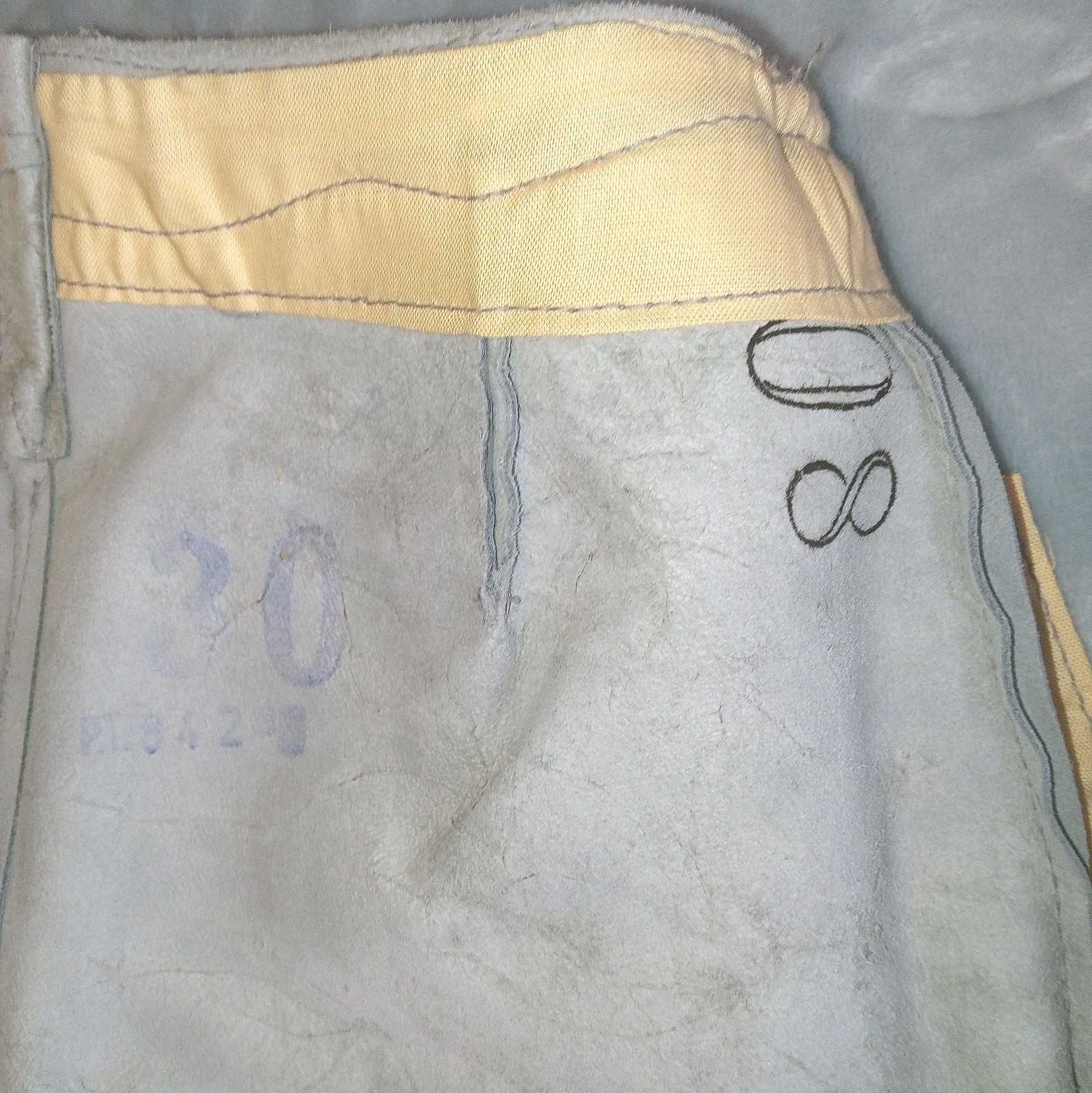 2 Pair Of Childrens Lederhosen Oktoberfest Shorts. Size 26 & 30. Gray & Green Tr