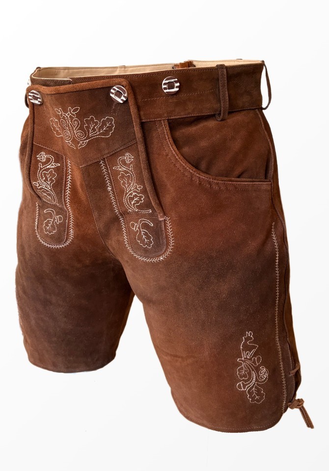 Traditional Lederhosen Men’s Brown with Suspenders Oktoberfest Oktoberfest