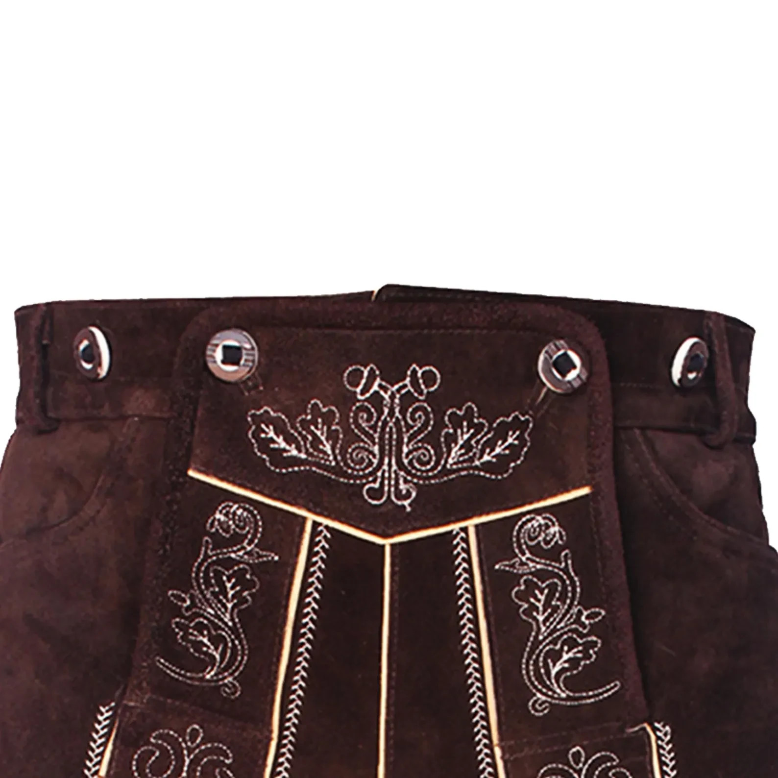 Mens Kniebundhosen Suede Leather Lederhosen Bavarian Trachten Shorts& Suspenders
