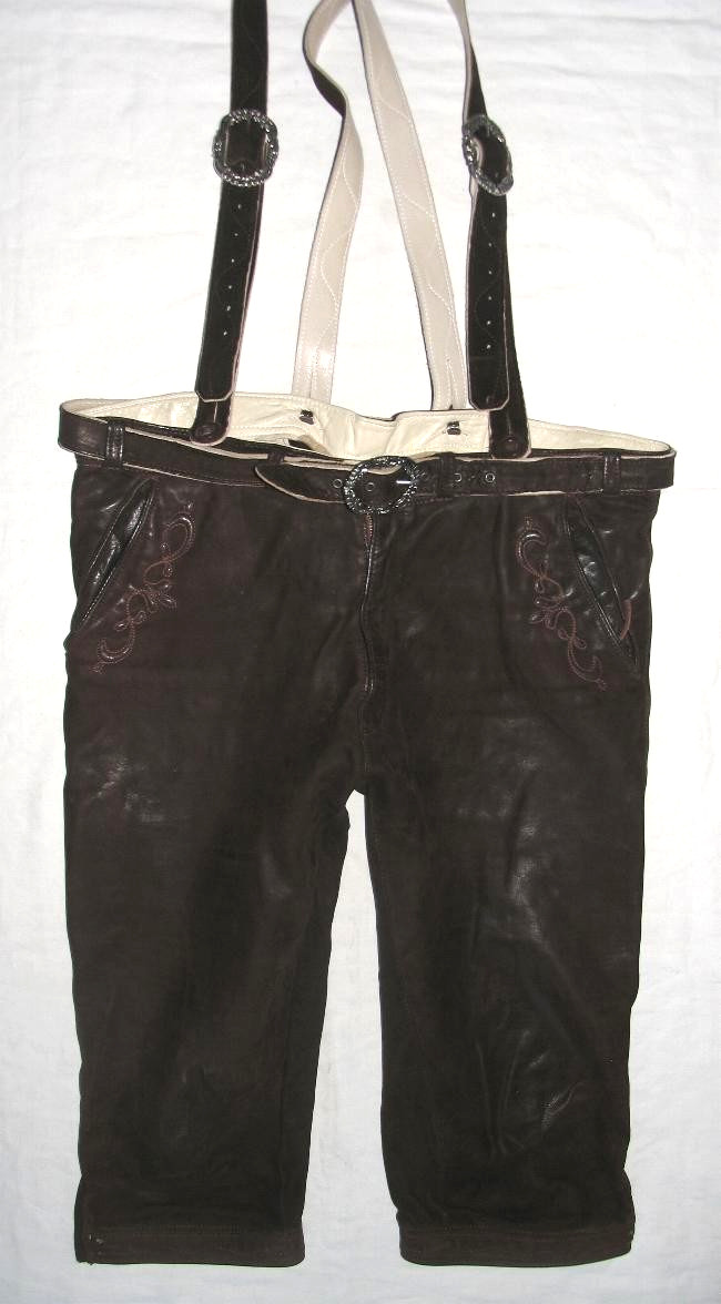 Sauspeckige! Men’s Knickerbockers/Traditional Costume Leather Pants IN Dark