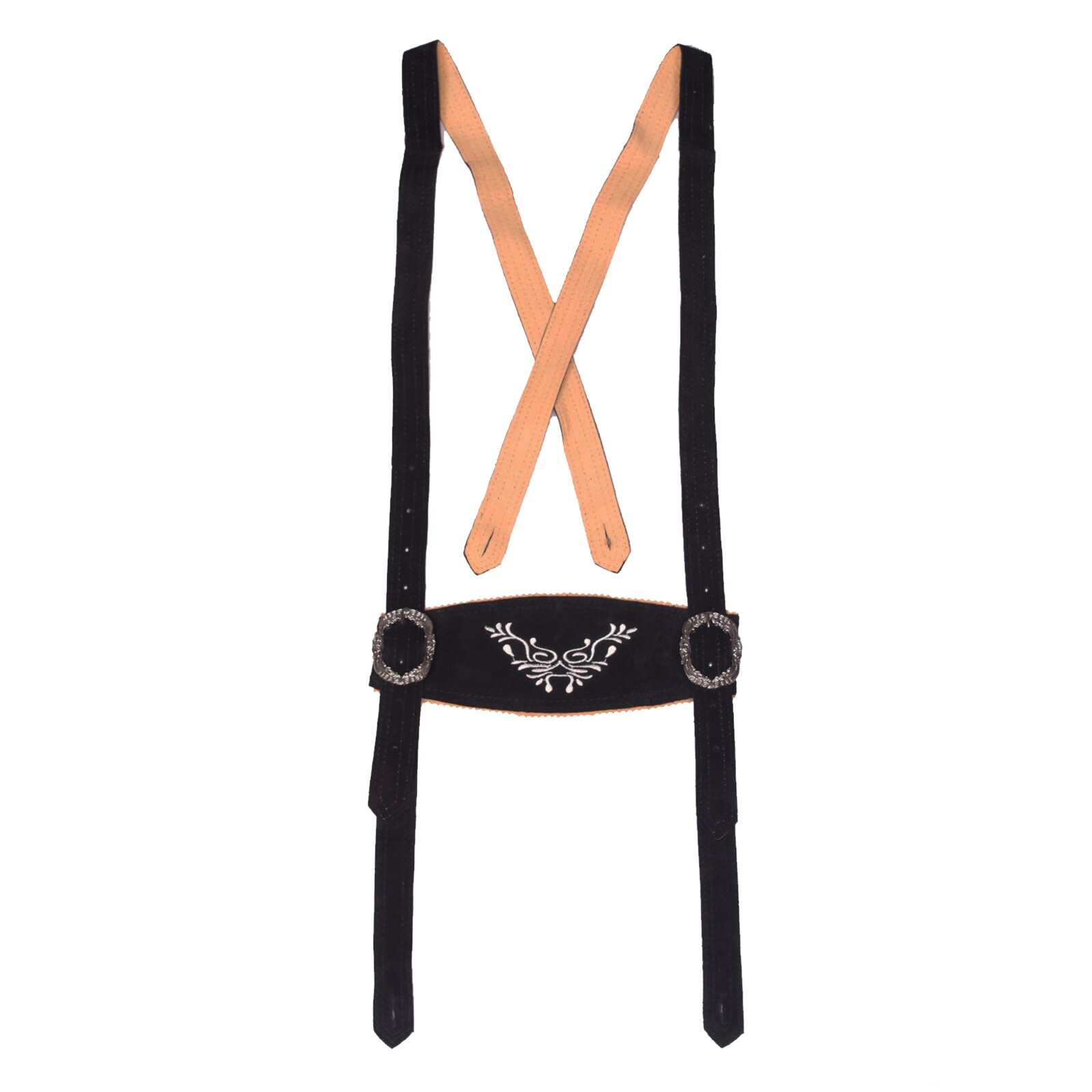 Leather Lederhosen Black Kniebundhosen Trachten German Mens Oktoberfest Costume