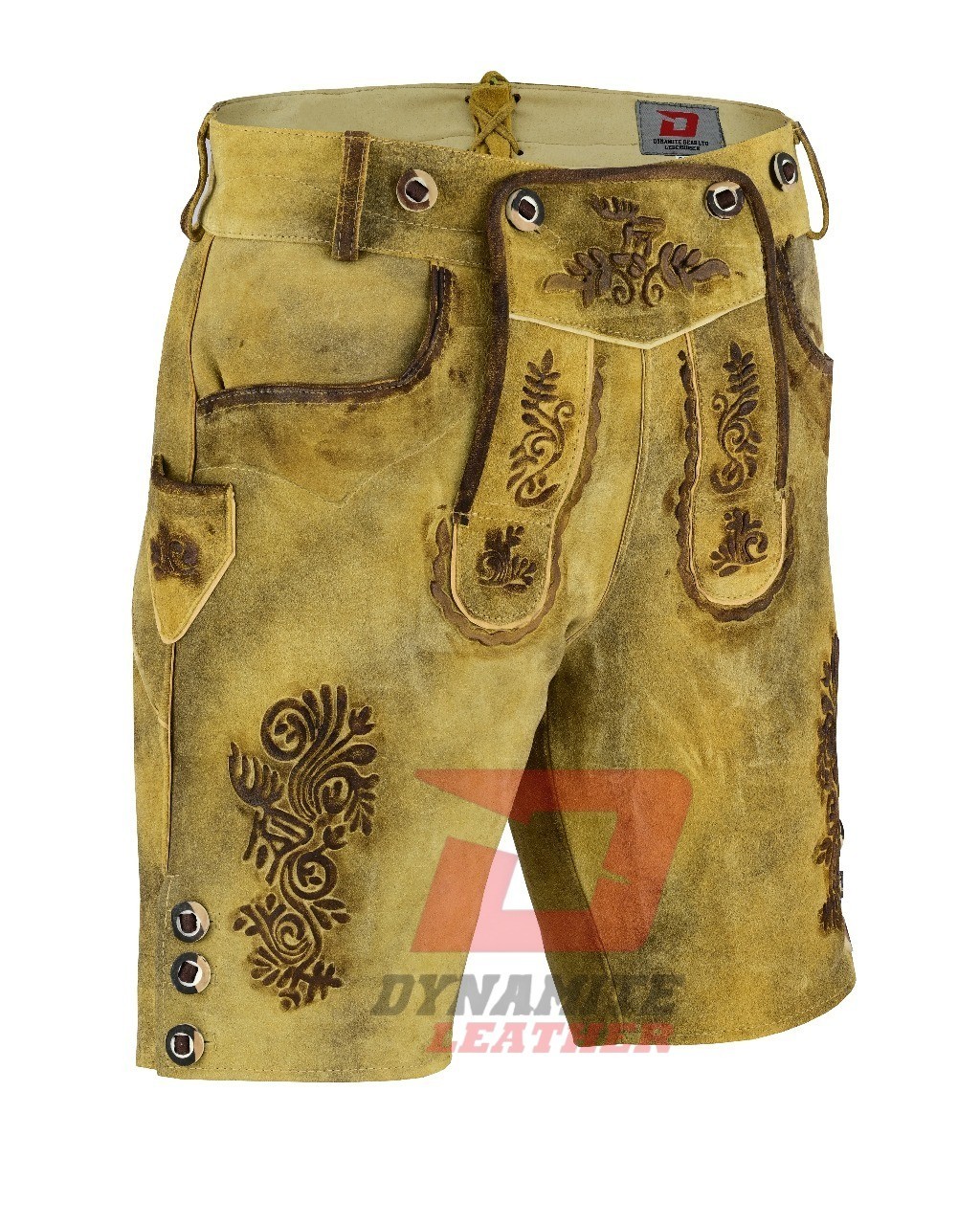 Traditional German Style Shorts Brown Leather Look