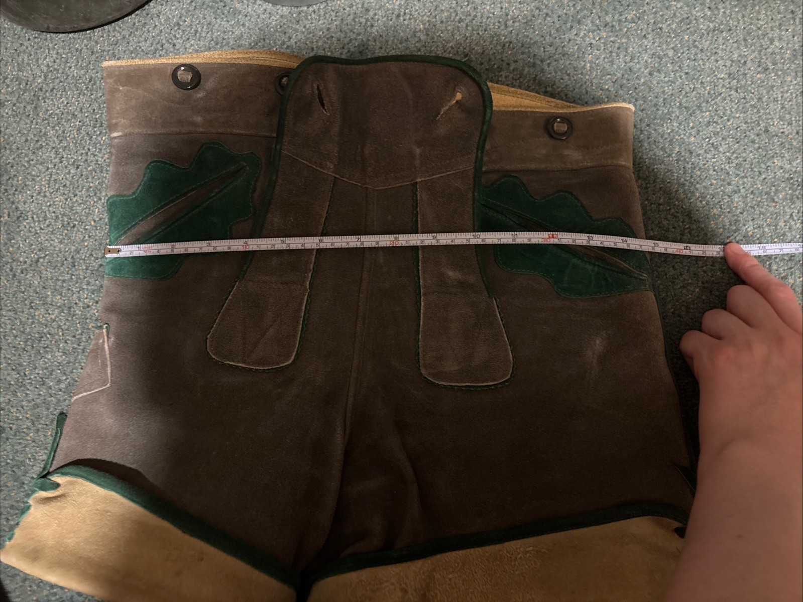 Vintage Suede Leather Traditional German Lederhosen Shorts 60s 70s